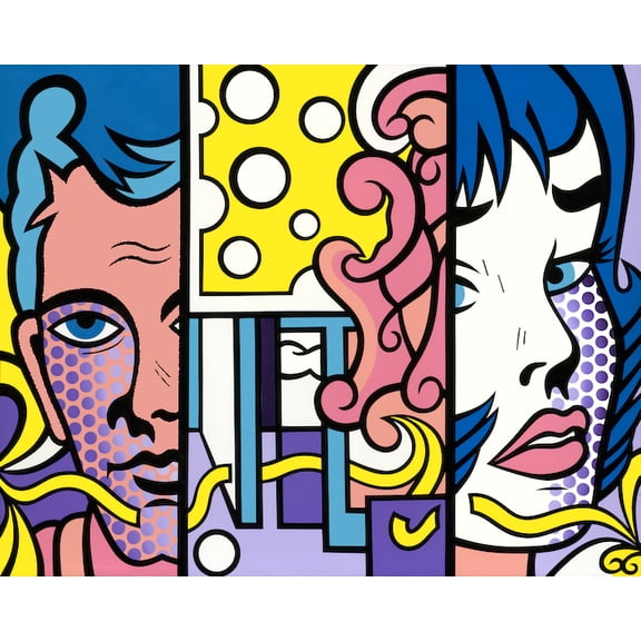 Couple, Acrylic Painting, Stretched Canvas, Wall Art by Jozza 40" x 36" x 1"