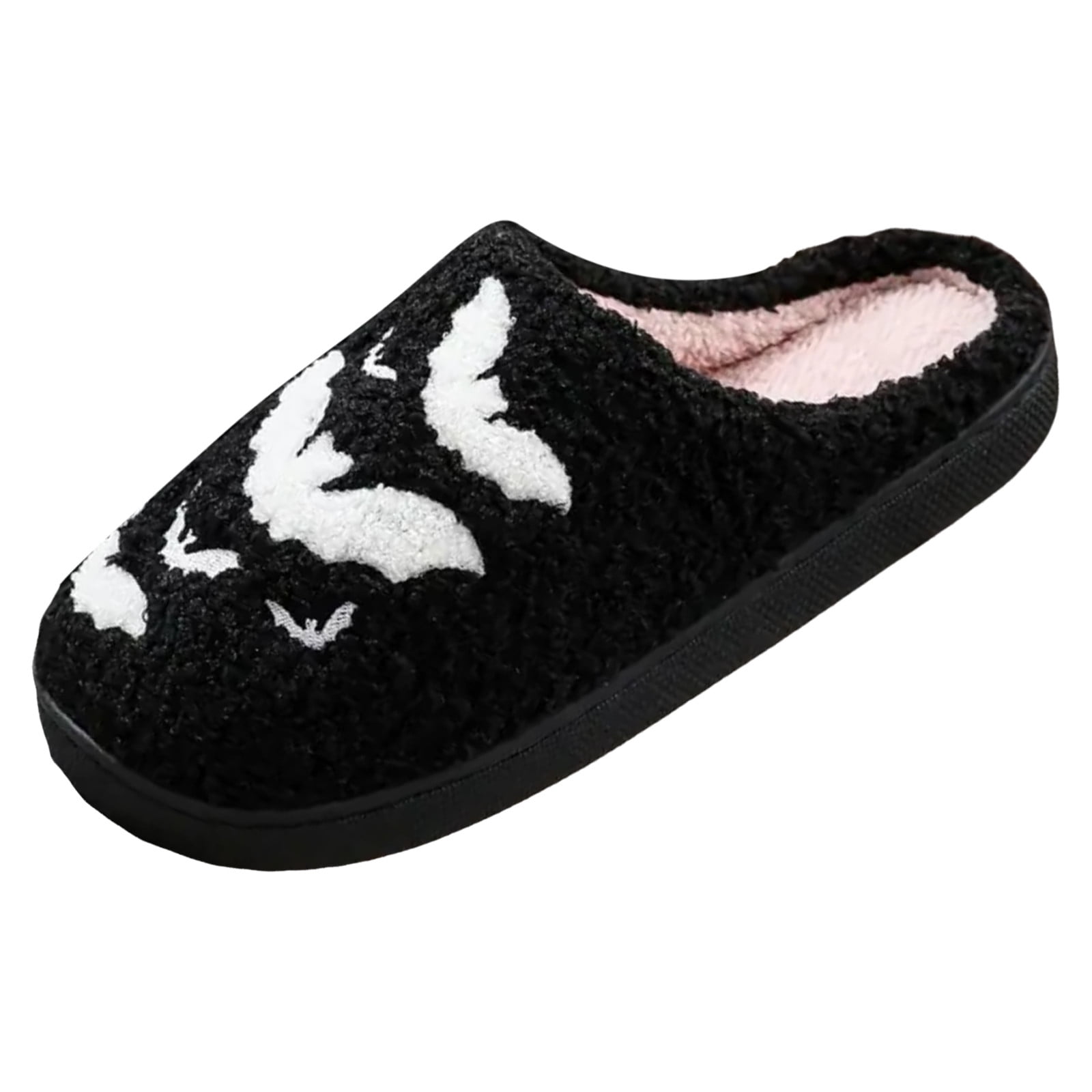 Couple Bat Cartoon Bathroom Slippers Women Quirky Large Size Warm Glitter Slippers for Women ...