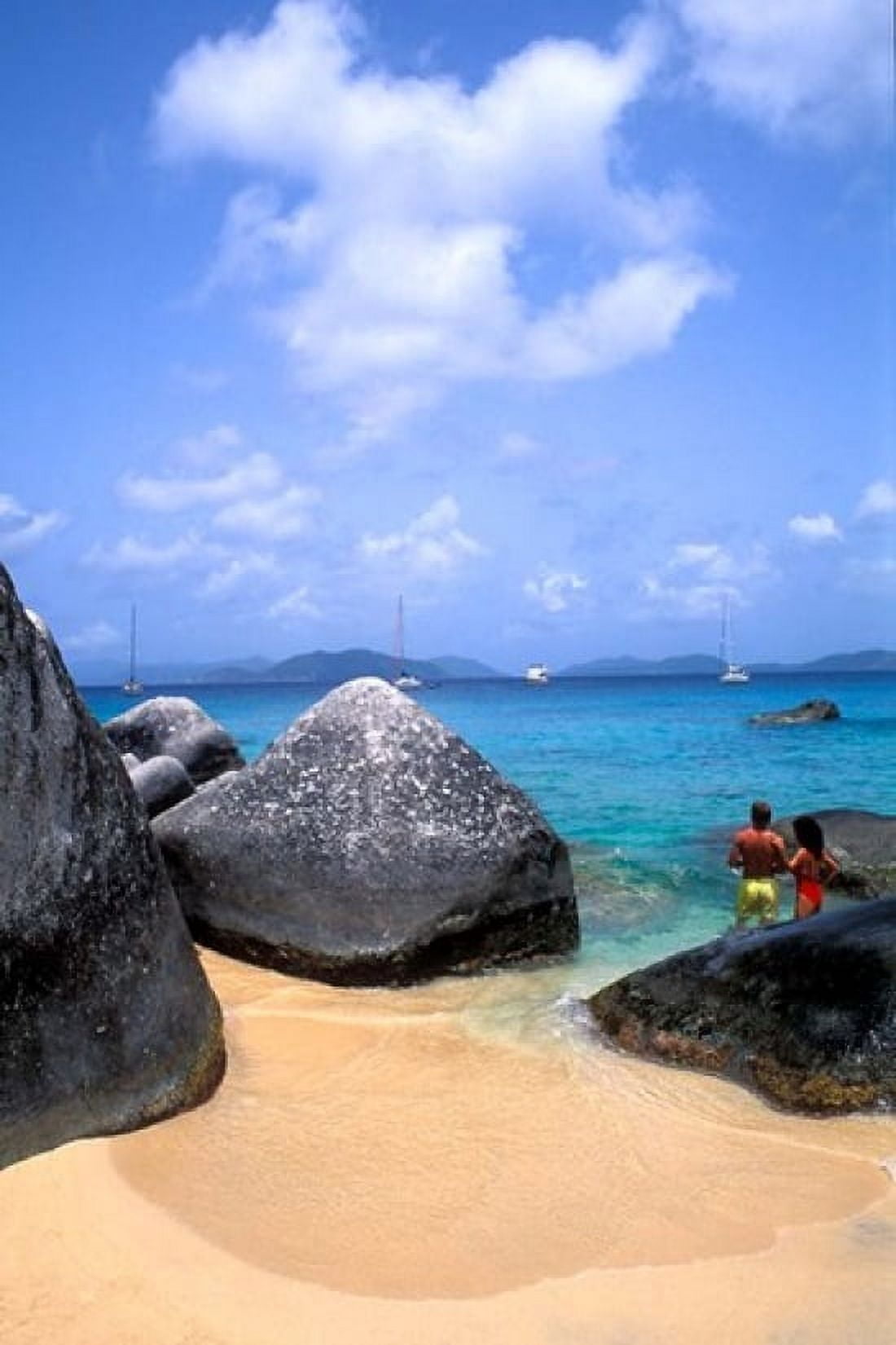 Couple Baths Virgin Gorda Canvas Art - Bill Bachmann DanitaDelimont (25 x 37)