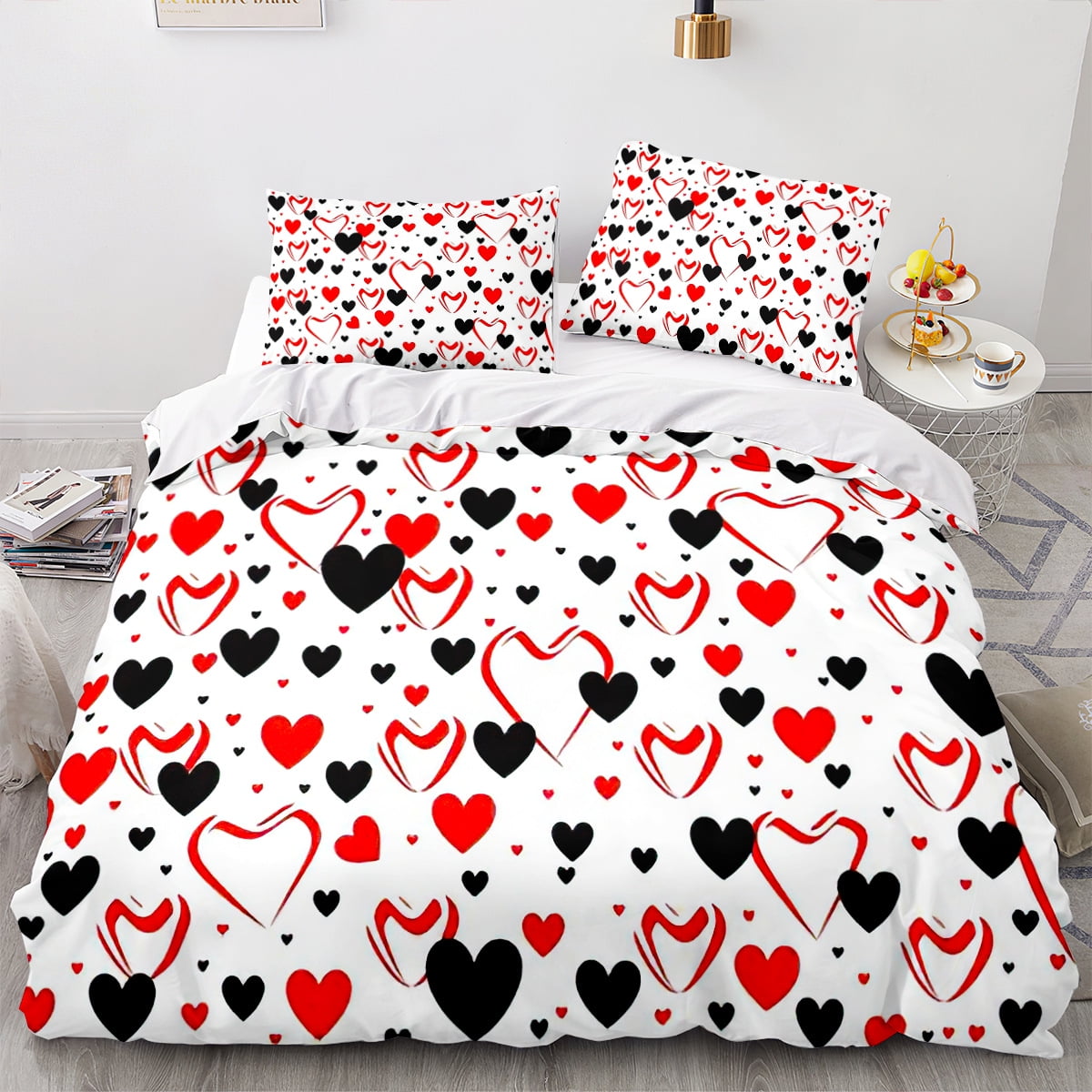 Couple Bedding Sets Love Heart Comforter Cover Romantic Wedding Duvet ...