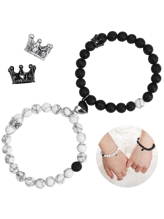 Couple Bracelets, Crown Couple Bracelets, Matching Bracelets for Couples, King & Queen Crown Bracelets for Valentine's Day, Engagement, Wedding, Anniversary