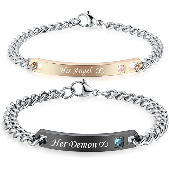 Couple Bracelets Women Men Handmade Braided Rope His Hers Matching Set Forever Always Personalized Cuff Bangle Gift for Lover Friends