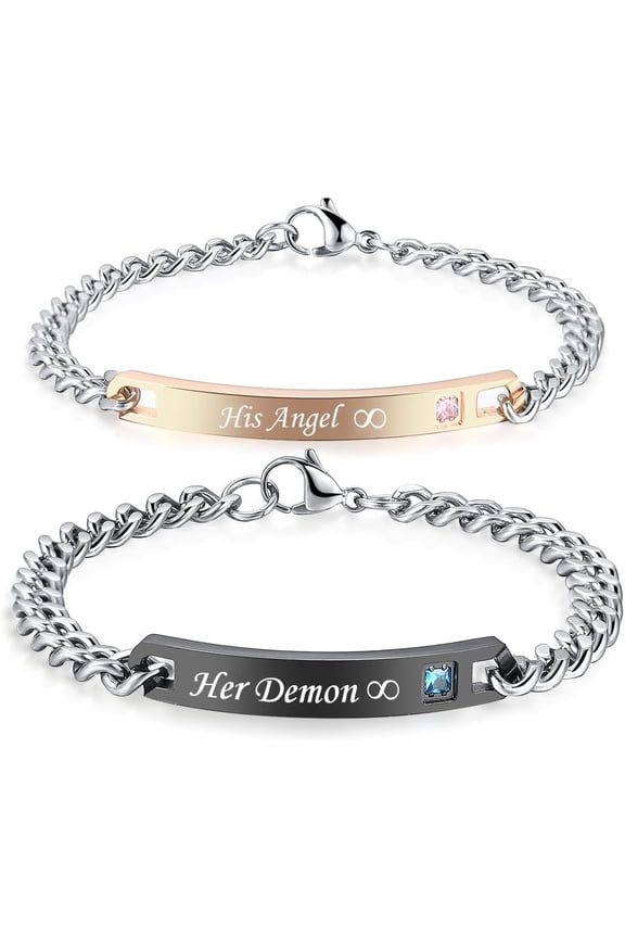 Couple Bracelets Women Men Handmade Braided Rope His Hers Matching Set Forever Always Personalized Cuff Bangle Gift for Lover Friends