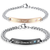 Couple Bracelets Women Men Handmade Braided Rope His Hers Matching Set Forever Always Personalized Cuff Bangle Gift for Lover Friends