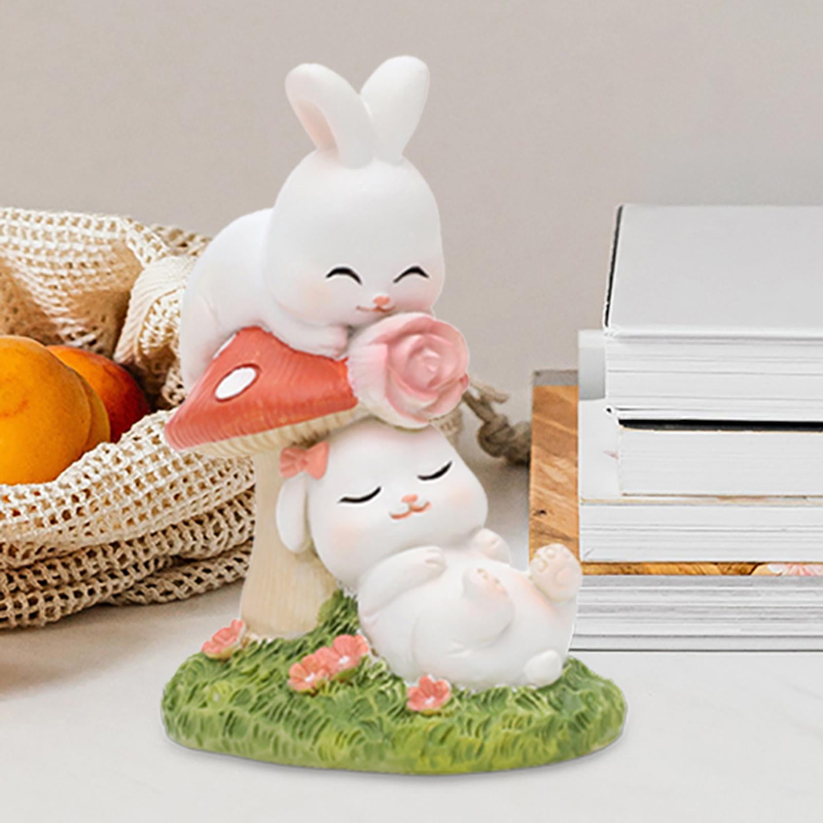 Couple Bunny Rabbit Ornaments Rabbit Figurines Resin Modern Collection ...