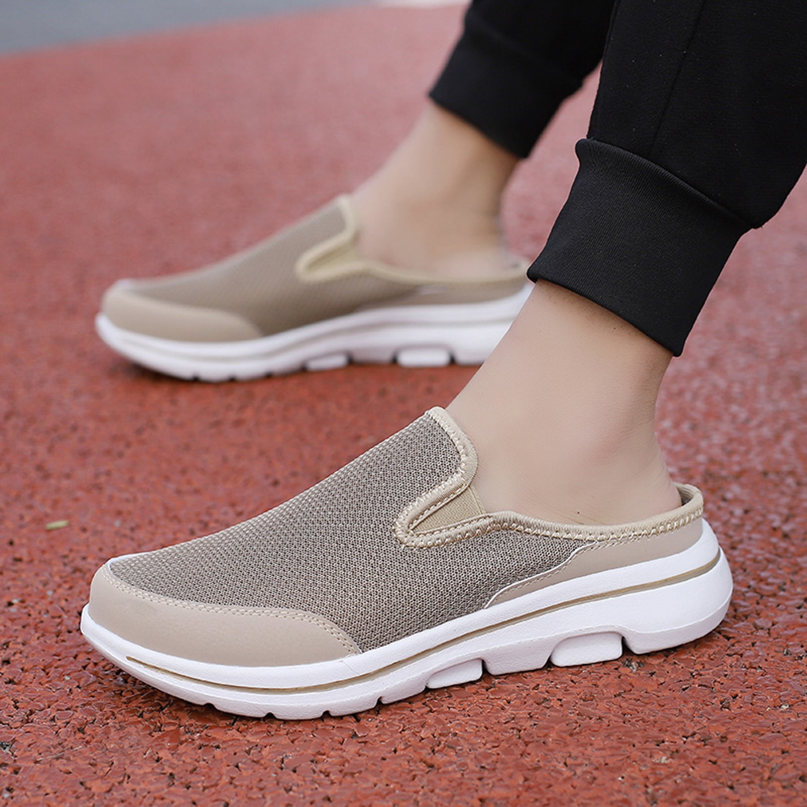 Couple Casual Solid Colour Wrapped Toe Flyweave Mesh Breathable Half