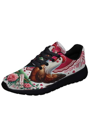 Couple Chicken Valentine's Day RooStr And Hen Shoes Sneakers Black Size 13