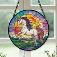 thumbnail image 1 of Couple Christmas Gift - Majestic Unicorn Christmas Stained Glass Hanging Ornament - Glossy Round Holiday Tree Decoration, Xmas Gift for Dad, Mom, Family & Friends, Keepsake 2025, 1 of 3
