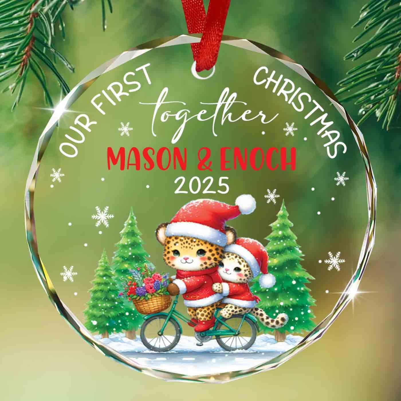 Couple Christmas Ornament, Our First Christmas Together Lion Couple  Ornaments 2025, Personalized 1st Xmas Together Glass Ornament Gifts for  Newlyweds, ..., image size:1400x1400