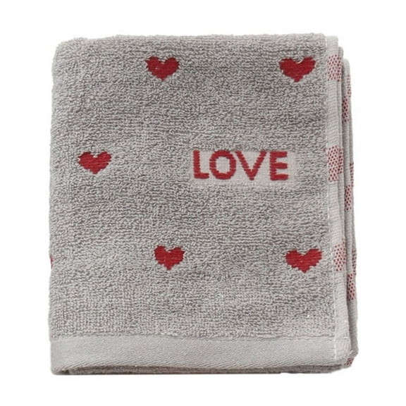 Couple Cotton Heart Towel Set, Highly Absorbent No Fade Face and Bath Towels, Valentine's Day Home Gift for Her and Him, Soft and Durable Pair for Daily Use