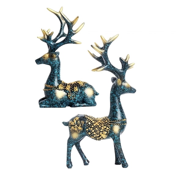 Couple Deer Ornaments Art Decor Deer Decorations Home Furnishing Decoration, Resin Sculpture Statue for Bookshelf Hotel