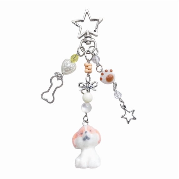 Adorable Plush Korean Inspired Puppy Phone Strap Key Holder Accessory Perfect For Trendy Couples And Accessory Lovers