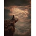 thumbnail image 1 of Couple Embrace Romantic Seascape Canvas Print Hotel Wall Art, 1 of 8