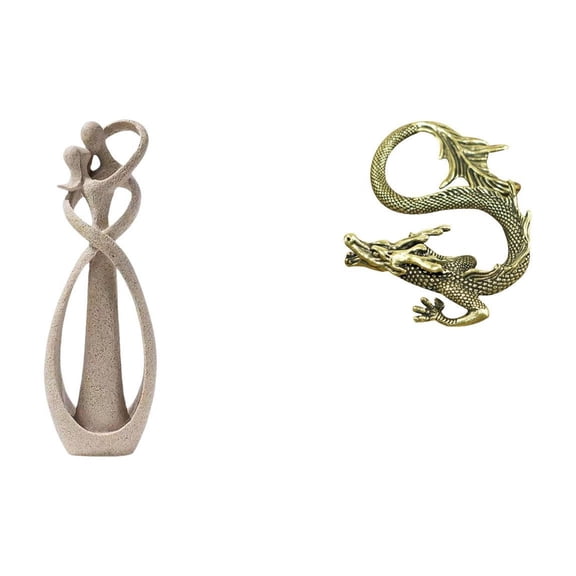Couple Embracing Figurine Brass Miniature Table Ornament Artistic Wedding Gift for Home Office Bookshelf
