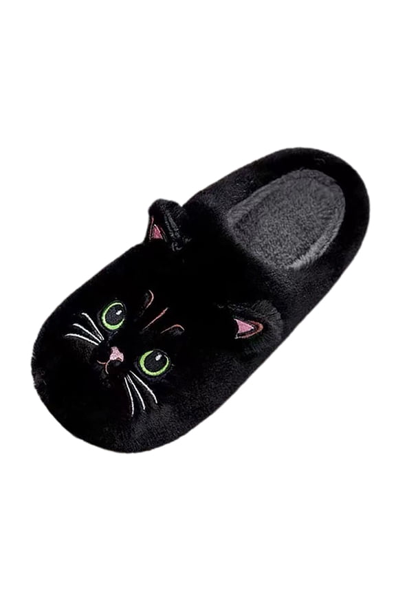 Couple Fall And Winter Cotton Slippers Cat Cartoon Cute Plush Slippers Home Warm Slippers Winter Womens Wool Slippers Support Sock Slippers for Women Womens Slippers Indoor Outdoor Slippers