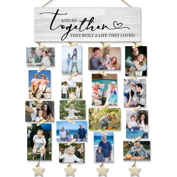 Couple Family Picture Frames Collage Photo , Family Wall Decor Picture Frames Collage, Photo Wall Display, Engagement Gifts for Couples, 16x5 inch