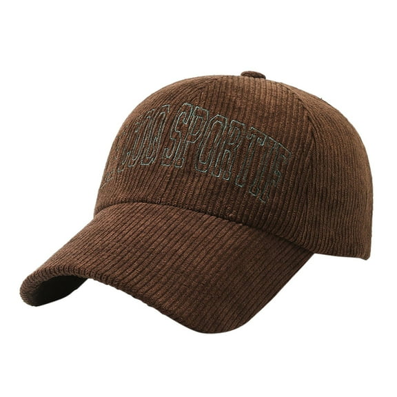 Couple Fashion Embroidered Alphabet Corduroy Vintage Cap Sun Block Visor Baseball Cap