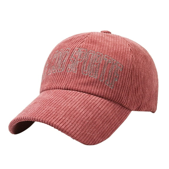 Couple Fashion Embroidered Alphabet Corduroy Vintage Cap Sun Block Visor Baseball Cap