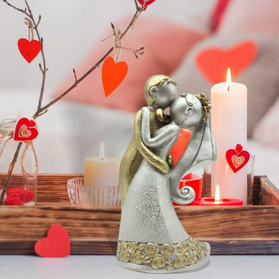 Couple Figurine Desktop Ornament Artwork Collection Home Decoration Gift Resin