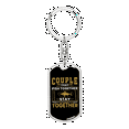 thumbnail image 1 of Couple Fishing Stainless Steel or 18k Gold Premium Swivel Dog Tag Keychain, 1 of 10