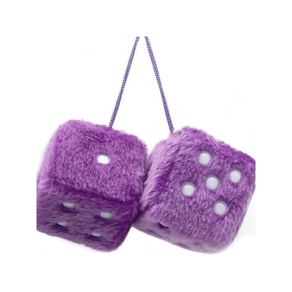 Couple Fuzzy Dice With Leather Dots Retro Car Mirror Hanging Accessories For Car Decoration