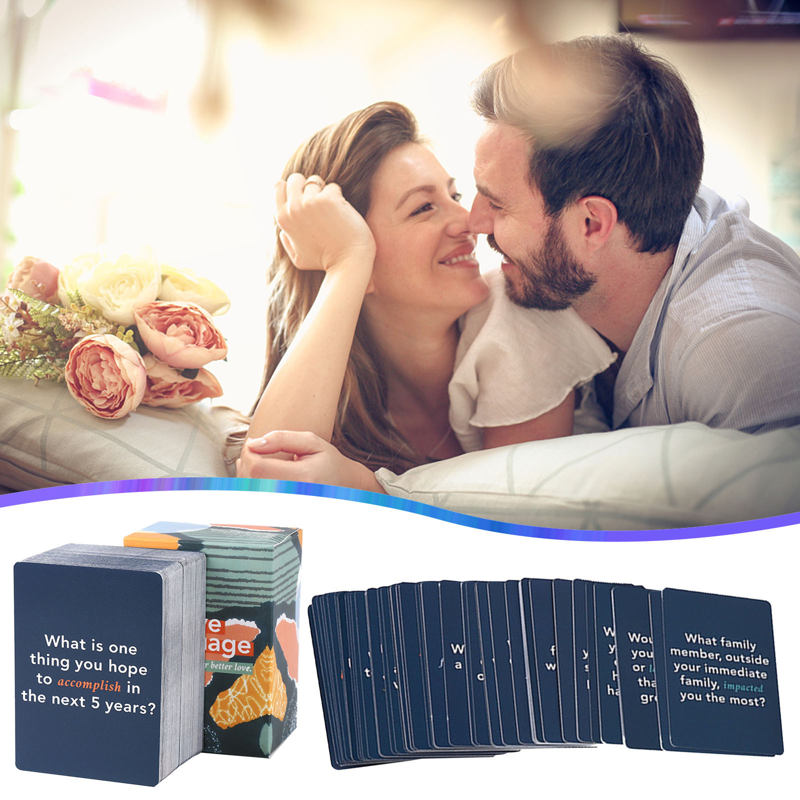Couple Games For Date Night Cards, 100 Conversation Cards for Couples