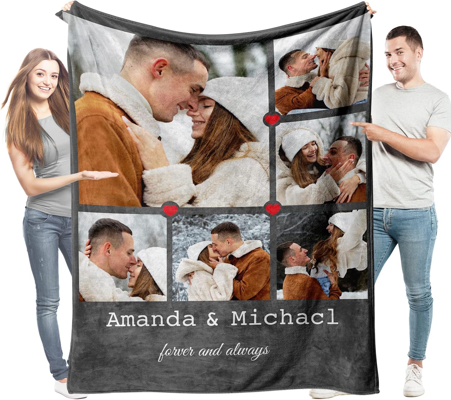 Custom Blanket With Picture Valentines Day Customized Gifts For Boyfriend Girlfriend Couple Photo Blankets Personalized Blankets Throws Gift For Dad Mom Friend Birthday Christmas Anniversary