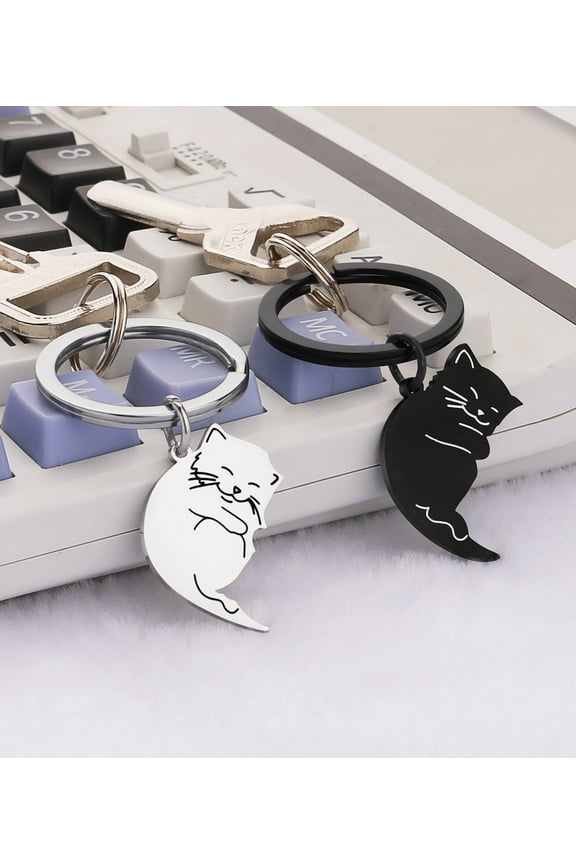 Couple Gifts for Boyfriend Girlfriend Him Her Friend Valentine's Day Gift Cute Cat Keychain Set Matching Couple Stuff Best Ideal Gift for Christmas Birthday
