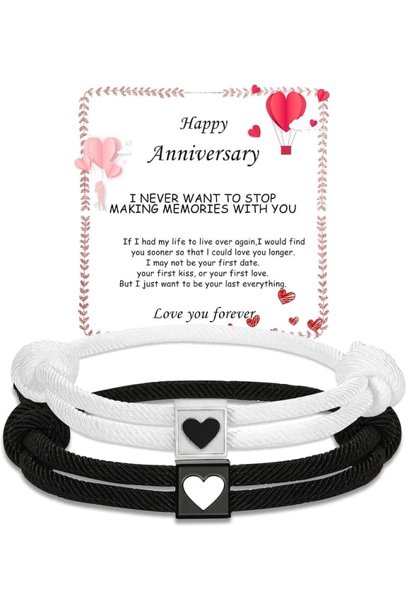 Couple Gifts Bracelets Matching Bracelets Adjustable Rope Bracelets for Couples Christmas Anniversary Valentines Gifts for Him Her Boyfriend Girlfriend Lovers Husband Wife
