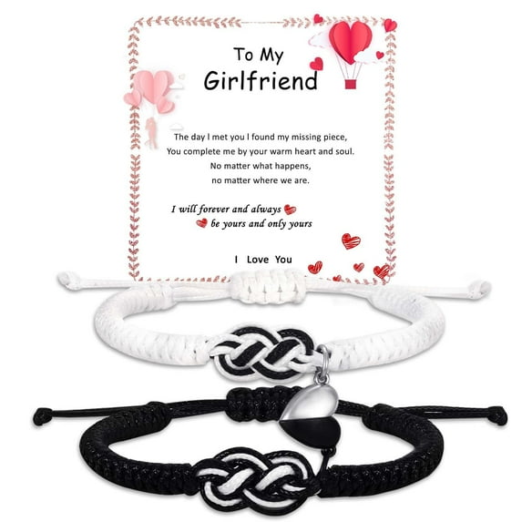Couple Gifts Bracelets Matching Bracelets Adjustable Rope Bracelets for Couples Christmas Anniversary Valentines Gifts for Him HerBoyfriend Girlfriend Lovers Husband Wife