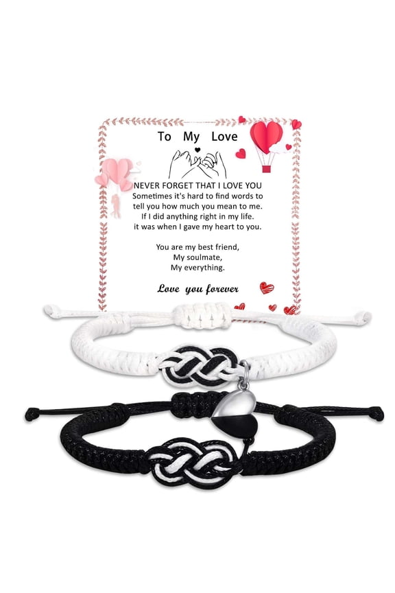 Couple Gifts Bracelets Matching Bracelets Adjustable Rope Bracelets for Couples Christmas Anniversary Valentines Gifts for Him HerBoyfriend Girlfriend Lovers Husband Wife