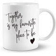 thumbnail image 1 of Couple Gifts Coffee Mug, Girlfriend Gifts Tea Mug, Together is My Favourite Place To Be Ceramic Mug 11oz, Couples Tea Cup Coffee Mugs Gifts for Boyfriend Girlfriend Wife Husband Him, 1 of 4