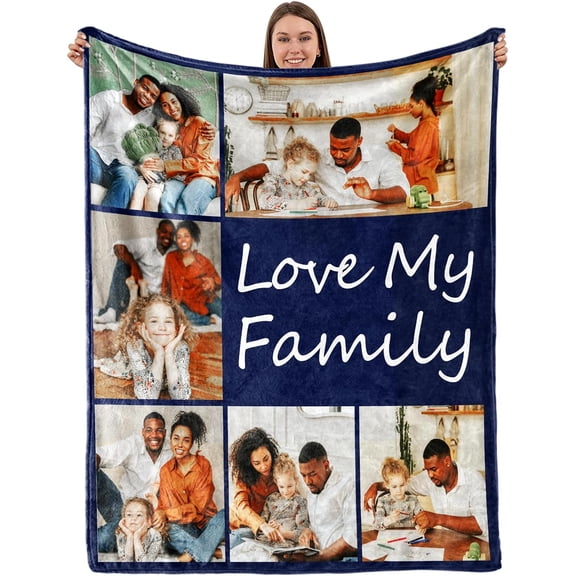 Couple Gifts Custom Blanket with Photos Personalized Flannel Throw Blankets Gifts for Boyfriend Girlfriend Customized Blanket Personalized for Husband Wife