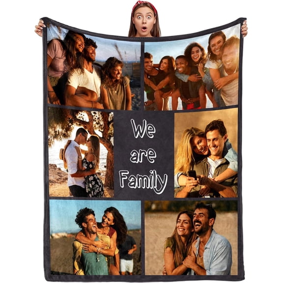 Couple Gifts Custom Blanket with Photos Personalized Flannel Throw Blankets Gifts for Boyfriend Girlfriend Customized Blanket Personalized for Husband Wife