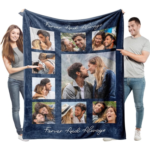 Couple Gifts Personalised Blankets For Birthday Personalised Photo Gifts For Girlfriend Her Him Anniversary Christmas 76×100cm