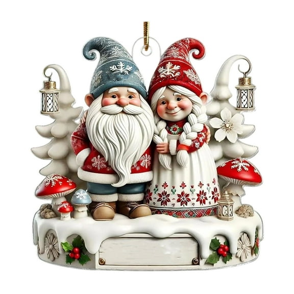 Couple Growing Old Together, New Christmas Couple Ornament, Personalized Gnome Couple Ornament for Xmas Tree, Wedding Anniversary Gift for Him, Her- Marriage Keepsake, Santa Claus Couple