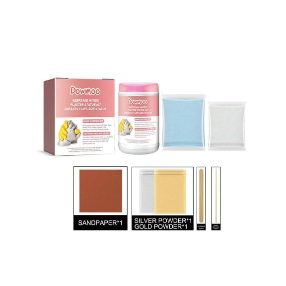 Couple Hand & Foot Casting Kit, DIY 3D Plaster Mold Powder For Handmade Gift