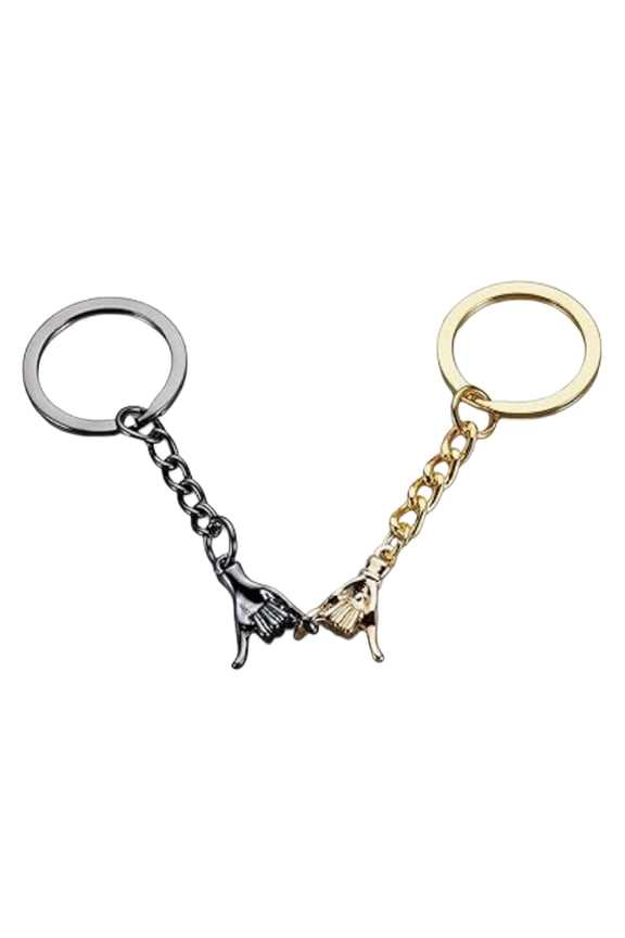 Couple Hand Holding Creative Metal Keychains, Silver Pinky Swear Keyring Set for Valentines Day, Matching Key Accessories for Partners, Romantic Gift