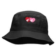 thumbnail image 1 of Couple Heart Embroidered Bucket Hat - Black OSFM, 1 of 5