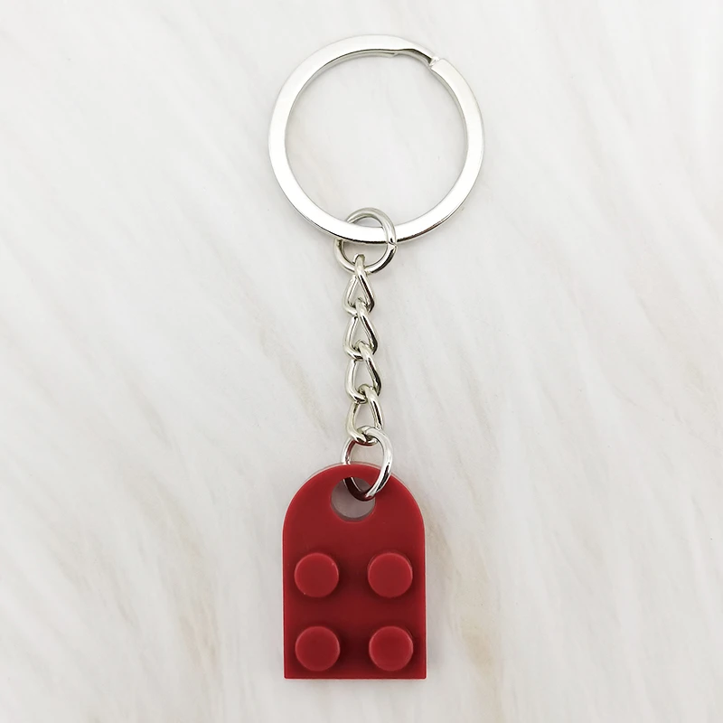 Couple Heart Shaped Interlocking Building Blocks Keychain 2 in 1 ...