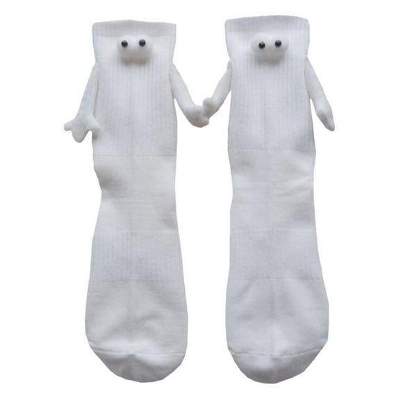 Couple Holding Hands Socks, Mid-tube Socks Magnetic 3D Socks Funny Doll L8S8
