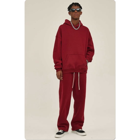Couple Hoodie Set Matching Oversized Sweatsuit 2 Piece Fall Winter Pullover Loungewear for Men Women