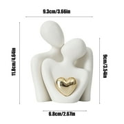 Ceramic Couple Statue - Modern Shelf Decor Knick Knacks for Shelves, Valentines Day Wedding Gifts, Home Decor for Living Room, Bedroom, Bookshelf & TV Stand
