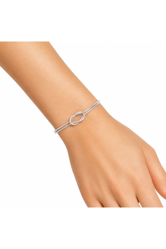 Couple Infinity Love Knot Bracelet, Snake Chain Heart Charm Jewelry Gift