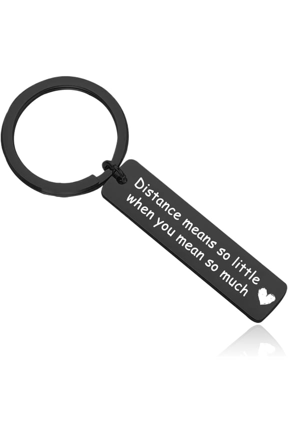 Couple Keychain Long Distance Relationship Gifts for Girlfriend Boyfriend Anniversary Keychains Birthday I Miss You Gifts for Her Him Distance Means So Little When You Mean So Much Keychain
