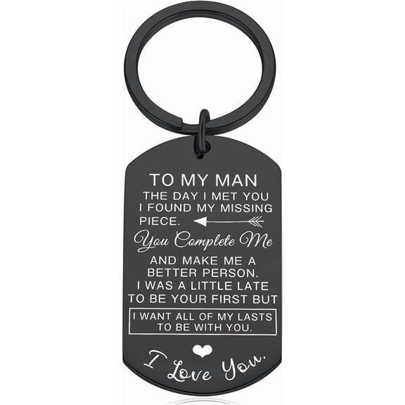 Couple Keychain, To My Man/Women Love Keychain Gifts for Boyfriend Love Keychain Valentine Gift for Him