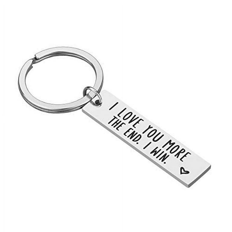 Couple Keychains for Boyfriend Girlfriend - Valentine?s Day Gifts I Love  You More The End I Win Couple Keyring for Wife Husband Boyfriend Girlfriend  Gifts for Him Her 