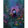 thumbnail image 1 of Couple Kiss Flower Field Romantic Canvas Wall Art, Love Scenery Print for Living Room, Bedroom and Home Gift Decor, 1 of 8