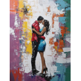 thumbnail image 1 of Couple Kissing Abstract Decorative Painting/Canvas Art， Suitable for Living Room， Bedroom， Dining Room， Study Room， Office， Hotel， Cafe， Bar， Apartment， Hallway Wall Decoration., 1 of 8