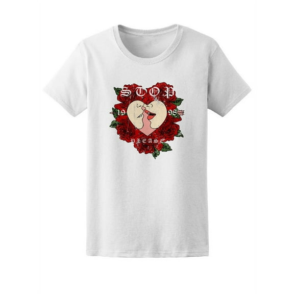 Couple Kissing With Roses T-Shirt Women -Image by Shutterstock, Female XX-Large